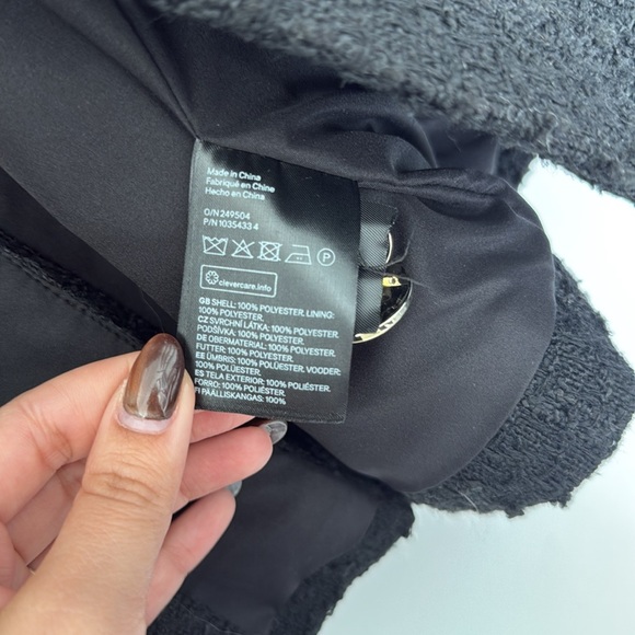 H&M Tweed Black Double Breasted Coat Blazer - Picture 5 of 5